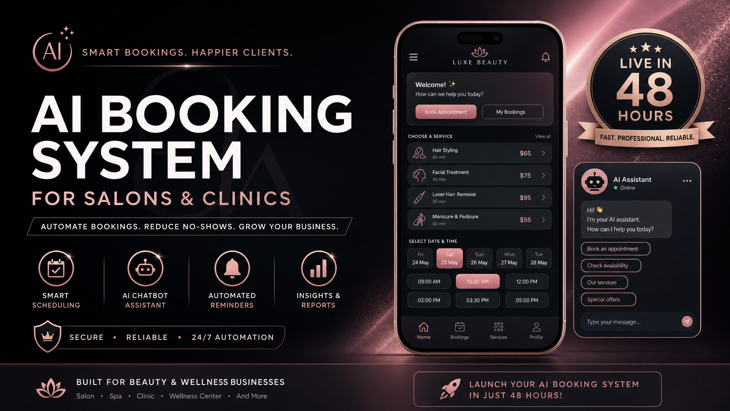 Modern aesthetics clinic reception