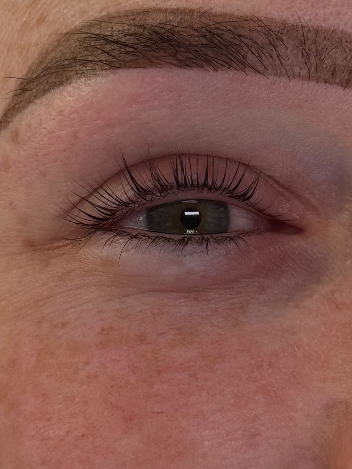 Client result: Korean lash lift macro close-up