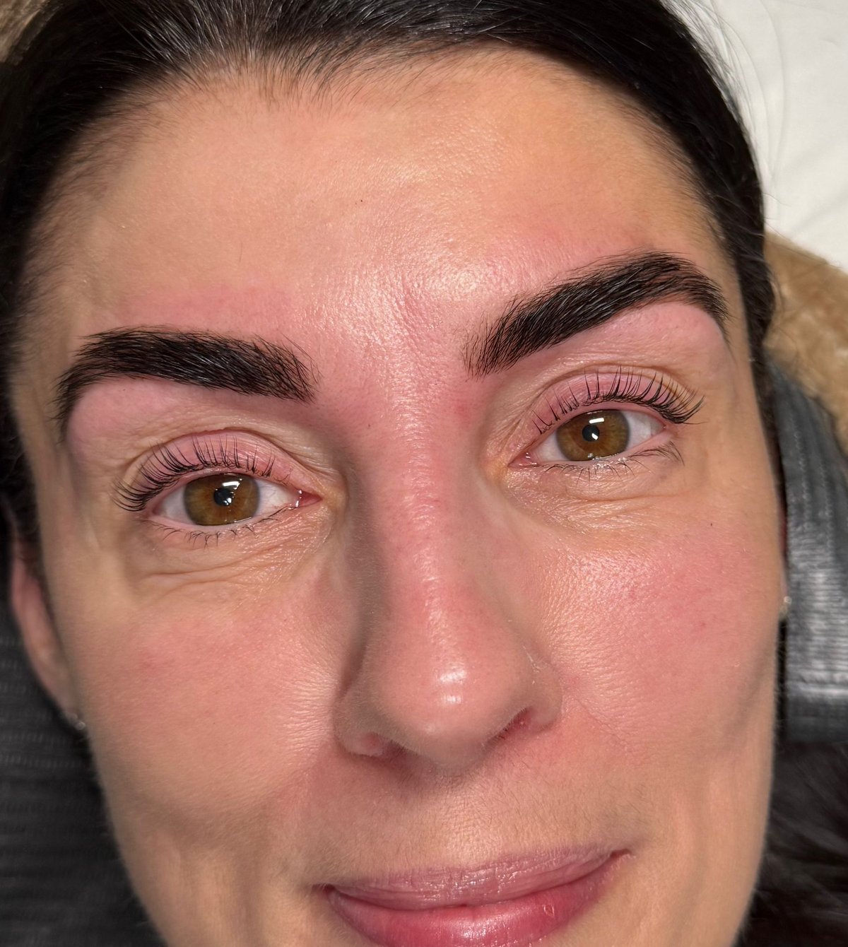 Signature brow shape with lash lift — client result