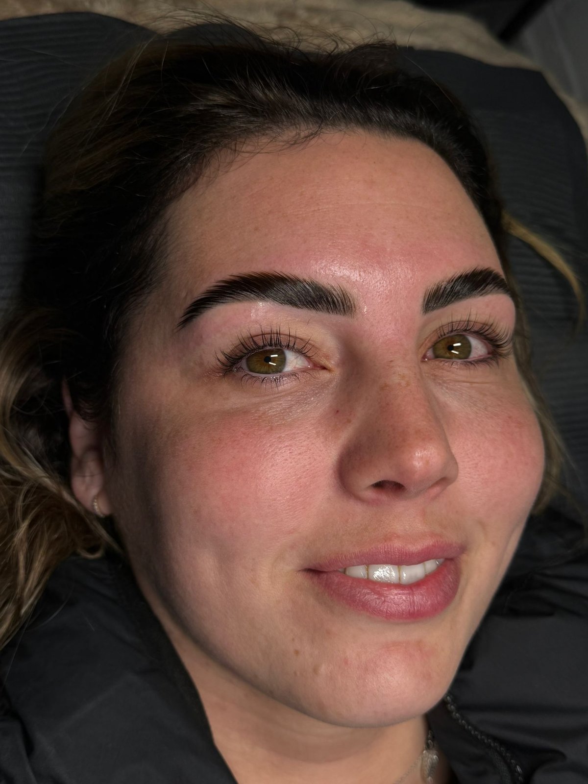 Recent client — brow lamination + lash lift